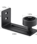 Sliding Barn Door Floor Guide With Adjustable Roller Wall Mount Eight Assembly Options Flush Bottom Design Black Finish Built Tough Carbon Steel Track And Nylon Roller System For Quiet Smooth Everyday Use