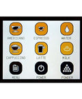 Kickstart Your Daily Java With This Slick Super Automatic Espresso Machine Featuring A Bpa Free Design Built In Grinder Responsive Touch Screen And Breeze To Clean Operation For Flawless Barista Level Shots In Matte Black, touchscreen displaying coffee drink options.