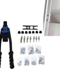 Awesome GFSGHZZ Hand Riveter Tool Set With Auto Locking Mechanism And 126 Piece Rivet Kit For M3 To M12 Fasteners Perfect For DIY Pros and Home Projects, black steel tool with rivet kit