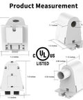Product measurement details of Twelve Pair Single Pin FA8 Tombstone Non Shunted T8 T10 T12 Led Socket Lampholder Base.