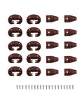 Heavy Duty Brown Plastic Drawer Slide Glides 10 Piece Center Rail Repair Kit, includes screws for easy installation.