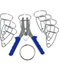 Grab This Awesome Fonowx Miter Spring Pliers Kit For All Your Woodworking Needs And Picture Frame Projects With Eight Non-Slip Stainless Steel Clamps That Save Your Back And Make Tough Joints A Breeze. Blue-handled stainless steel miter spring pliers with 8 clamps