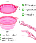 Collapsible pink mixing bowl and hair clip from 11 Piece Hair Coloring Kit For Home Dyeing With Pro Grade Tools Including Mixing Bowl Dye Brush Clips And Earmuffs Perfect For Bleaching And Dye At Home