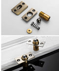 Heavy Duty Brass Ball Catch Door Latch Set For Cabinets And Closets Adjustable Spring Loaded 12mm Thread Plate Gold Finish