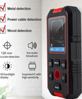 Heavy Duty Wall Scanner With Digital Depth Gauge And Hella Accurate Live Wire Detection For Drywall Installation features metal, wood, and cable detection.
