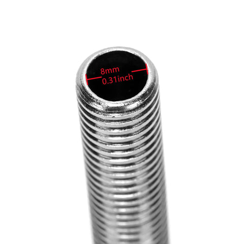 Rock Solid Sink Connection Bolt Extension Screw M12x70mm Copper Chrome Plated Rust Proof Corrosion Resistant Plumbing Hardware For Bathroom And Kitchen No Sweat showing 8mm hole size.