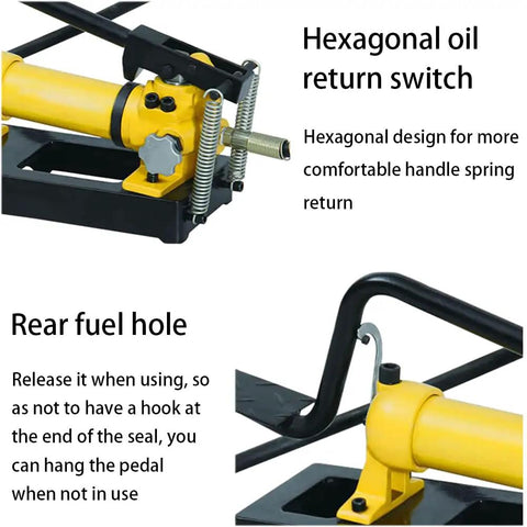 Nail Down Any Job With This Tough Foot Operated Hydraulic Pump serving up 70 Mpa force, featuring hexagonal oil return switch.