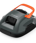 LiteVac 800 Robotic Pool Cleaner With 1200 GPH Suction, 90 Minute Run Time, Self Parking, Lightweight 7.5 Lb, No Fuss Clean For Flat Above Ground Pools Up To 860 Sq Ft, Orange, shown in a compact design with an orange handle.