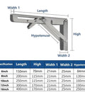 Heavy Duty Folding Shelf Brackets Set 2 Pack Space Saving Triangle Wall Mounted Hinge Brackets For Tools And Shelves 6 Inch