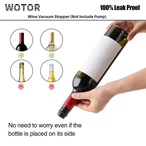 Diagram showing proper use of Keep Your Wine Fresh With Silicone Vacuum Stoppers No Fuss Reusable Bottle Sealer Set