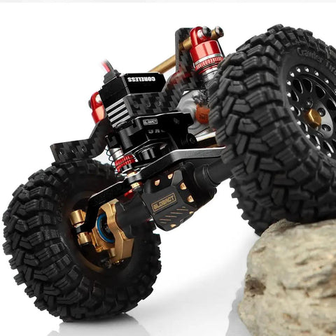 Close-up of TRX4M Compatible All Metal 9Kg High Torque Servo Coreless Motor HV 4 8V installed on 1/18 RC crawler with mount arm