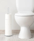 Must Have Freestanding Toilet Paper Holder Stand With Clear Acrylic No Assembly Floor Standing Roll Dispenser by toilet