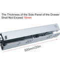 Push To Open Undermount Drawer Slides With Full Extension Three Section Rails 10 To 20 Inch 80 Lbs Load Capacity
