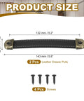 Black Leather Strap Cabinet Handles Set Of 2 With Solid Iron Sheet 5 6 Inch Industrial Drawer Pulls Featuring Legit Pu Material dimension chart