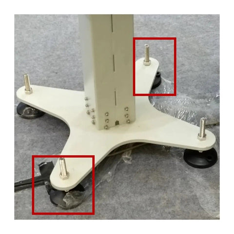 Threaded Swivel Base And Adjustable Table Leg Leveling Feet With Flexible Articulated Furniture Adjusters in M8 M10 M12 sizes on table base.