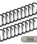 Mini Aluminum Carabiners With Nickel Key Rings, Lightweight D Shape Clips displayed with rings, rust resistant anodized finish