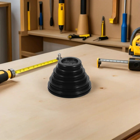 Double Sided Rubber Cable Grommet Kit For Desk Cable Holes, 12 Pack Black Round Hole Seals, Dustproof And Waterproof Wire Pass Through Plugs, Easy Desk Cable Management, Keeps Cables Neat And Protected From Debris, No Mess Setup on workbench