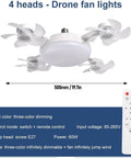Totally Slick Remote Controlled Ceiling Fan Light Combo delivering three speed breezes with four drone fan heads for home use.
