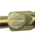 Close-up of Brass In-Line Air Flow Regulator Adjustable 1/4 Inch NPT Male and Female In-Line Air Flow Valve Set for precision control