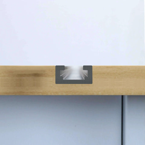 Beefy 48 Inch Aluminum T Track For Woodworking With Double Cut Profile Universal Design Predrilled Mounting Holes Fits Five Sixteenth And One Quarter Inch Bolts One Quarter Inch Hex Bolts And Holds Down Clamps Black Anodized installed in wooden board