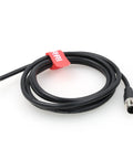M12 4 Pin A Code Aviation Connector Cable for sensor and actuator devices, black PVC C, coiled with visible male connector end