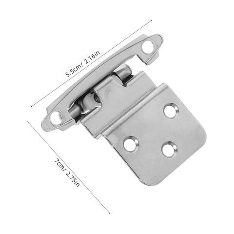 8 Pack 1.5mm White Nickel Embedded Kitchen Cupboard Door Hinges Self Closing Flush Hidden Cabinet Soft Close Hinges detail showing size