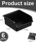 Six Piece Slatwall Bins With Hooks Set For Wall Mounted Organization In Garage Workshop Office And Tool Storage Black
