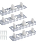 4 Pack Sliding Closet Door Floor Guides Bypass Bottom Track Rails Set With Metal Base Plastic Plates And Screws For Doors