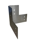 Beefy Heavy Duty 12 Gauge Steel Corner Bracket For 4x4 Posts, Industrial Strength, Steel Material, Side View, Made In USA