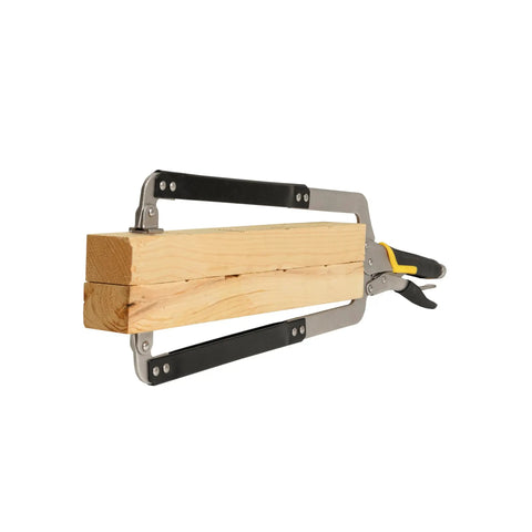 Heavy Duty 22 Inch Locking C Clamp With Swivel Pads For Woodworking And Welding Projects One Hand Operation Easy Release And Secure Soft Rubber Grip Durable Alloy Steel Construction For Long Lasting Use on wood beam