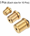 Top Shelf Brass Ball Point Spring Plungers 30 Piece Set showing three sizes of brass spring plungers for mechanical use.