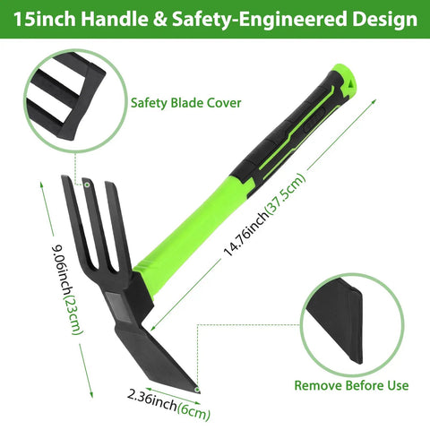 15 Inch Garden Hoe With Non Slip Ergonomic Handle Durable Carbon Steel Weeding Tool With Measurements