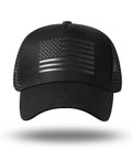 American Flag Trucker Hat Snapback For Men And Women Unisex Breathable Mesh Sides Adjustable Fit Casual Everyday Wear Dope Patriotic Cap Black On Black