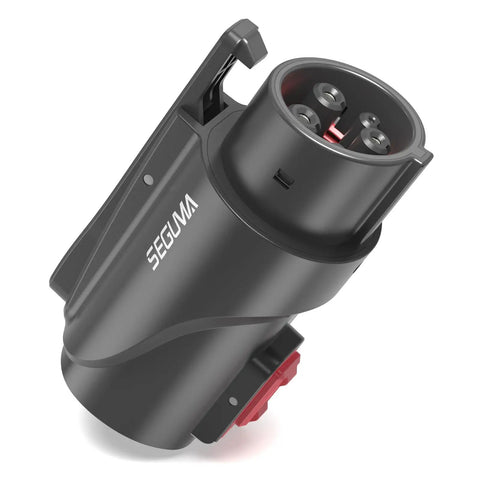 J1772 To NACS EV Charging Adapter For Tesla Chargers, 80 Amp 250 Volt, SAE J1772 Vehicles shown in black