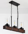 Dark Brown Farmhouse Kitchen Island Light Fixtures With 3 Light Over Table Black Barn Wood Island Lighting For Kitchen And Pool Table 23 Inches Great For Dining Rooms And Open Concept Kitchens Or Bar Counters