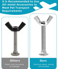 Comparison of plastic and steel bolts, showcasing Badass M5 Replacement Bolts And Butterfly Nuts For Dog Crate Repairs Featuring Slick Steel Fasteners That Actually Grip Tight For Kennel Fixes And Cat Cage Upgrades No Cap.