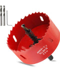 83mm Bi Metal Hole Saw Kit With Twist Drill Bit And L Hex Wrench for cornhole boards, wood, and plastic cutting.