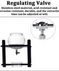 Nailing Your Daily Grind With This Barista Grade Ice Coffee Drip Tower And 1000Ml Glass Brewer showcasing stainless steel regulating valve.