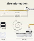 Universal Metal Front Mount Toilet Handle Replacement Kit For Most Tanks, Adjustable Lever With Four Holes displayed with size dimensions.