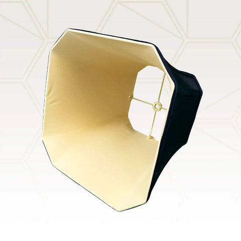Dope Square Cut Corner Bell Lamp Shade 5 X 10 X 8.75 Black With Gold Lining 2 Pack Silk Type Shantung Or Linen Standard Spider Fitter