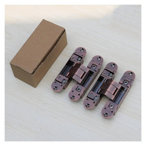 3D Adjustable Hidden Door Hinge For Frameless Cabinets And Interior Doors Conceal And Invisible Hinge set with packaging.