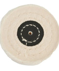 Premium Polishing Wheels 2 To 8 Inches For Metal Wood And Stainless Steel Plus Aluminum Plastic Ceramic Glass Using Wax Buffing Kit Fast Shiny Finish, close-up view of a cloth buffing wheel.