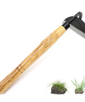 Wood-handled Japanese Garden Hand Hoe Sickle For Weeding And Cultivation With Sharp Blade Edge Durable 12.5 Inch Total Length Multi Use Tool