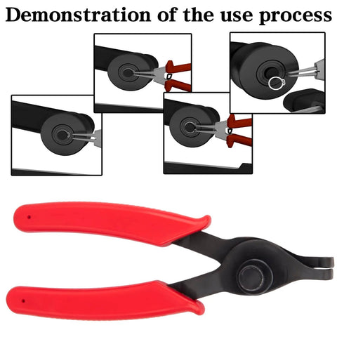 Long Reach Snap Ring Pliers Set Heavy Duty 11 Piece With Case Retaining Ring Pliers For Internal And External Circlips, tool demonstration