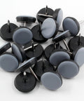 24 Pack Nail On Furniture Sliders Three Quarter Inch Round Teflon Pads For Chair Legs Floor Protectors Gray Black