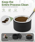 Reusable VertuoLine Capsule Kit for Nespresso Pods With 100 Aluminum Foil Seal Lids and cleaning brush with coffee ground