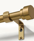 Heavy Duty Warm Gold Curtain Rods 1 Inch Diameter Brass Look With Solid Metal Finials Adjustable From 28 To 48 Inches Outdoor Ready