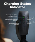 Charging status indicator on Level 1 And Level 2 Portable Ev Charger, displaying lights for charging and connectivity status.