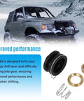 Geo Tracker Suzuki Sidekick Shifter Repair Kit with brass bushings, boot, spring, and vehicle image for 1989-1998 manual transmission