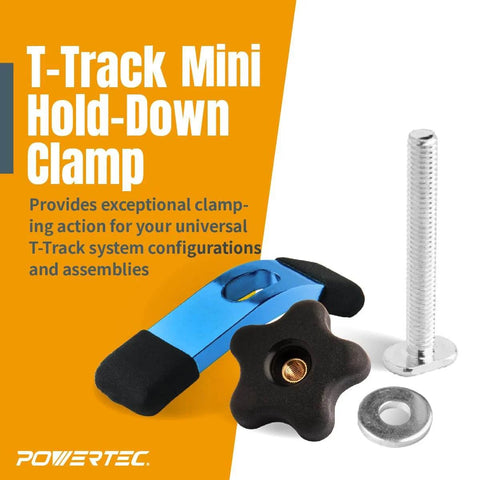 Four Pack T-Track Hold Down Clamp Set With Mini And Standard Clamps Includes Bolts Washers And Five-Star Knobs Perfect For T-Slot Tables